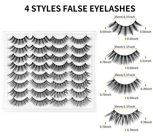DYSILK Mink Lashes 16 Pairs - 6D Fluffy False Eyelashes