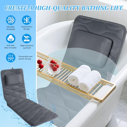 TranquilRelax Bath Pillow with 17 Suction Cups - Head, Neck & Shoulder Support