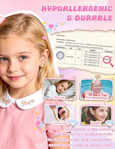LOLIAS Hypoallergenic Flat Back Earrings 10 Pairs Set