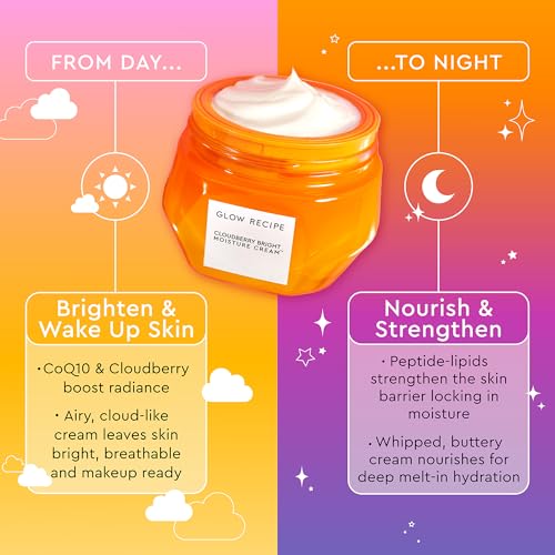 Glow Recipe Cloudberry Refillable Face Cream ? Ultra Moisturizing Korean Face Cream for Women with CoQ10, Multi Peptides, and Vitamin C to Brighten, Repair Skin Barrier & Even Skin Tone (50 ml)