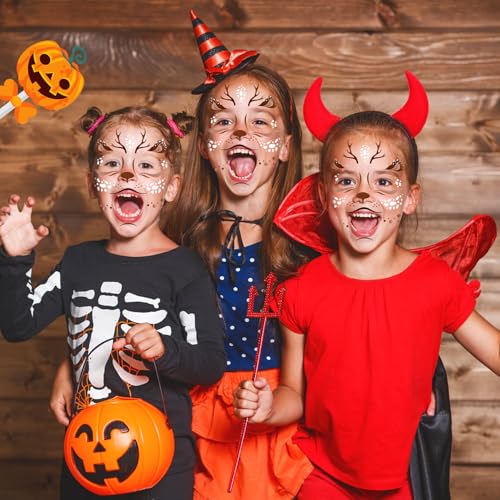 HOWAF 6 Sheets Halloween Deer Face Temporary Tattoos