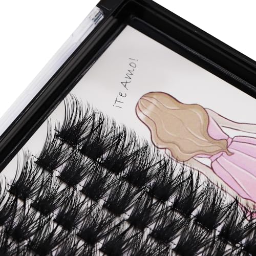 Bodermincer 120 Clusters/box Wide Cluster 3D Effect Glue Bonded Cluster Eyelashes Individual Eyelash Extension Eyelashes Bunches False Eyelashes Home Eyelash Extension (8MM)