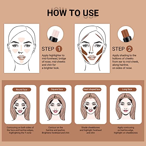 4-Color Contour & Highlight Stick Makeup Set