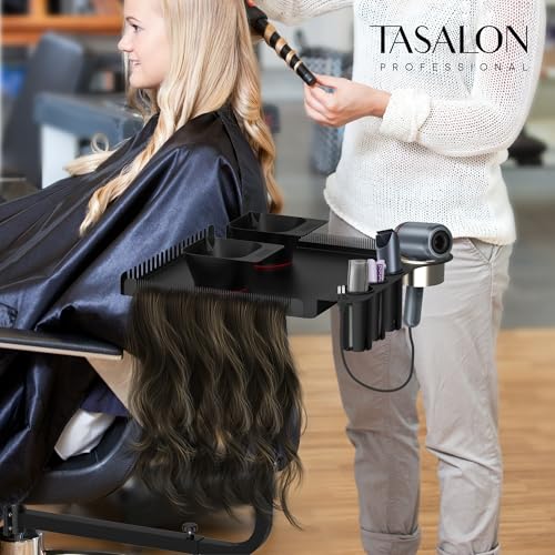 Chair-Mounted Salon Tray with Magnetic Dye Bowls