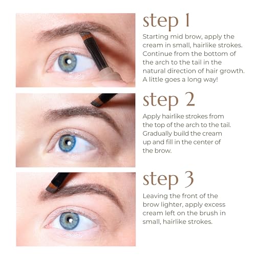 Chella Eyebrow Perfecting Duo: Eyebrow Pencil (Taupe) & Eyebrow Cream (Taupe) Bundle for Defined, Fuller Brows