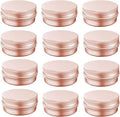 1oz Aluminum Tin Jars with Screw Caps - 12 Pack Rose Gold