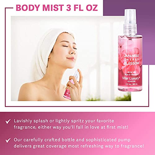 Japanese Cherry Blossom Bath & Body Travel Set - 3 Piece Spa Gift