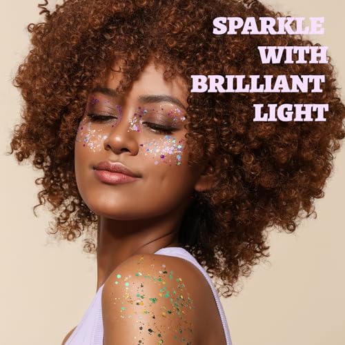 6-Color Body Glitter Gel Set - Face, Hair & Body Makeup