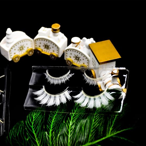 White False Lashes with Clear Band - Halloween & Cosplay Makeup