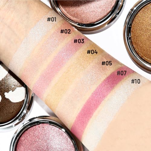 Champagne Glow Shimmer Highlighter Powder – Waterproof Face Makeup