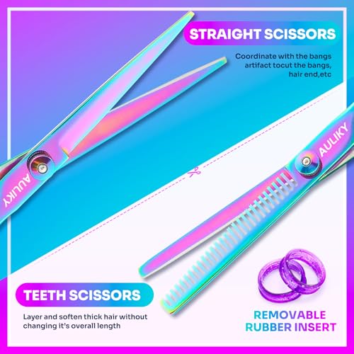 6.7" Professional Hair Cutting Scissors Kit, Stainless Steel Barber Shears