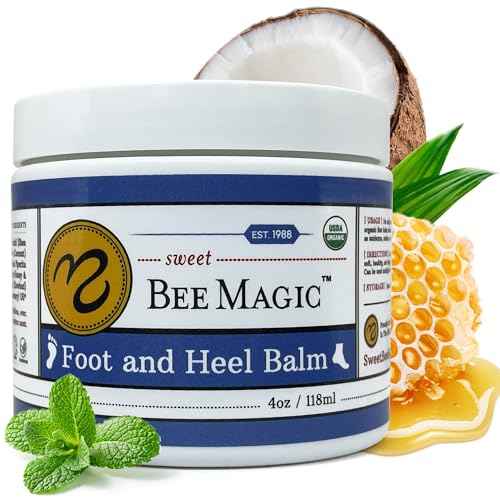 Sweet Bee Naturals Organic Foot and Heel Balm ? All Natural Moisturizing for Dry, Cracked Feet, Heel Care & Callus Treatment ? Repair & Soften Rough Skin ? Made in USA ? 4 OZ Jar