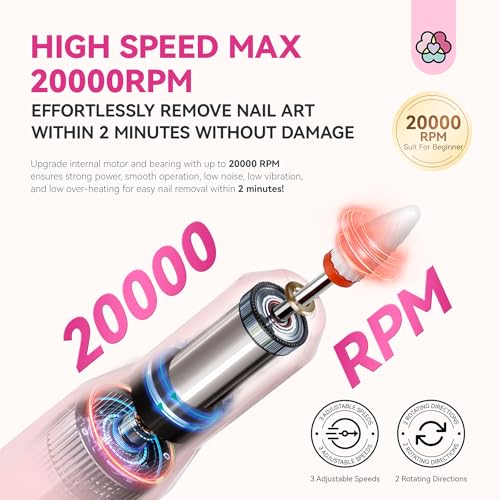 Saviland Cordless Nail Drill Kit with Solid Builder Gel & Nail Art Accessories
