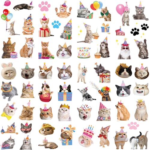 60 Cat Temporary Tattoos - Waterproof Party Favors