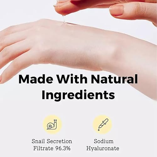 Snail Mucin Power Repairing Essence, with 96.3% Snail Secretion Filtrate, Replenish Water Shrink Pores, Hydrating Serum for Face Wrinkles & Fine Lines & Dull Skin; 100ml, 3.38 fl.oz;