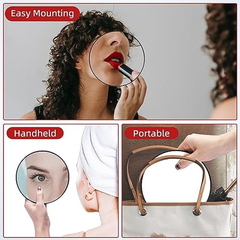 10X Magnifying Mirror with Suction Cups - 6" Makeup Mirror
