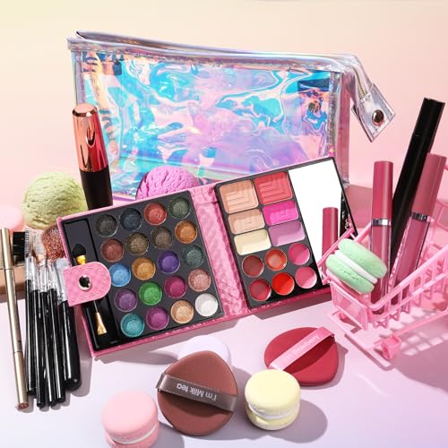 QiBest 32 Color Makeup Set with Brushes, Eyeliner & Lipsticks