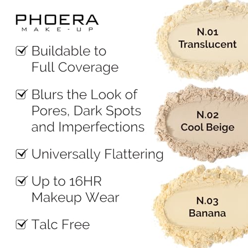 PHOERA Loose Setting Powder, Soft Focus 24H Oil Control