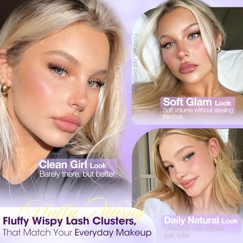 Wispy Fluffy Lash Clusters 8–14mm Natural CC Curl by Yawamica