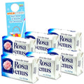 Rosa Venus White Bar Soap Bundle - 6 Pack Rosa Venus Jabon de Bano Blanco 5.3 oz Bars with Door Hanger | Gentle Foaming Bar Soap