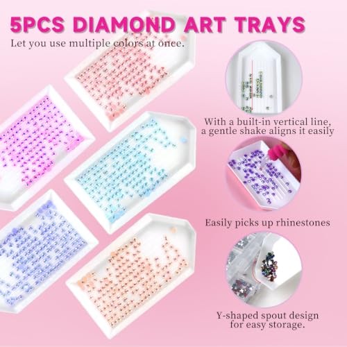 30 Pcs Diamond Painting Pen Set with Sorting Trays - Rhinestone Art Tools