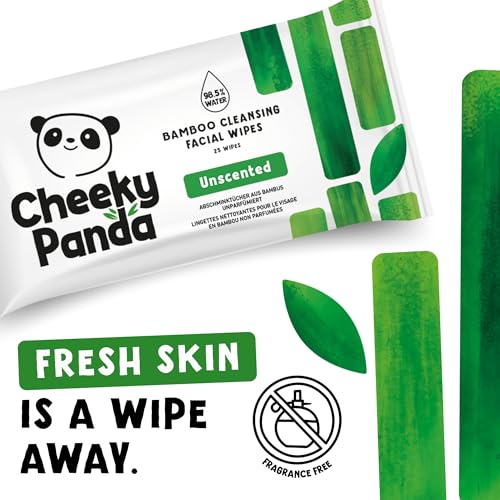 The Cheeky Panda Bamboo Face Cleanser Makeup Remover Wipes | 6 Packs of 25 Face Wipes | 99% Purified Water Wipes | Plant Based & Vegan Wet Wipes | Sustainable Alternative