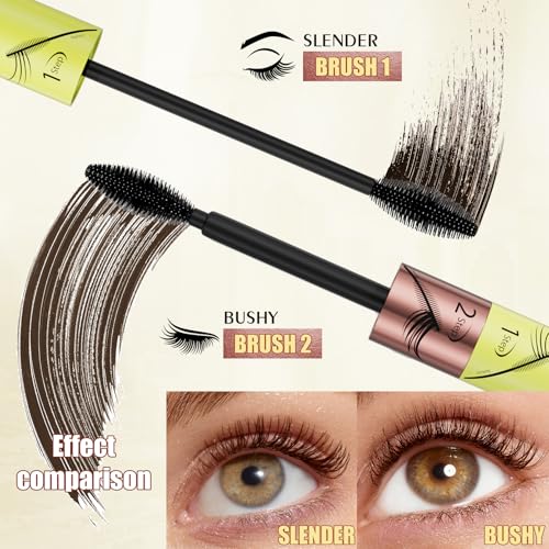 Tubing Mascara in Brown - Waterproof, Washable and No Smudge Formula for Voluminous, Long and Soft Lashes with Lash Prime Benefits (Brown*1)