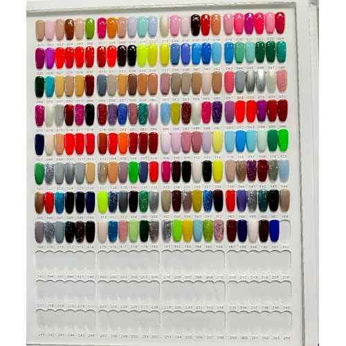 Acycoin2A 528 Nail Gel Polish Display Chart Acrylic Nail Art Sample Book Salon Color Exhibit Tools Showing Shelf with False Tips and Number Sticker