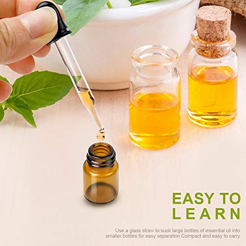 2ml Amber Glass Essential Oil Bottles 36-Pack with Droppers