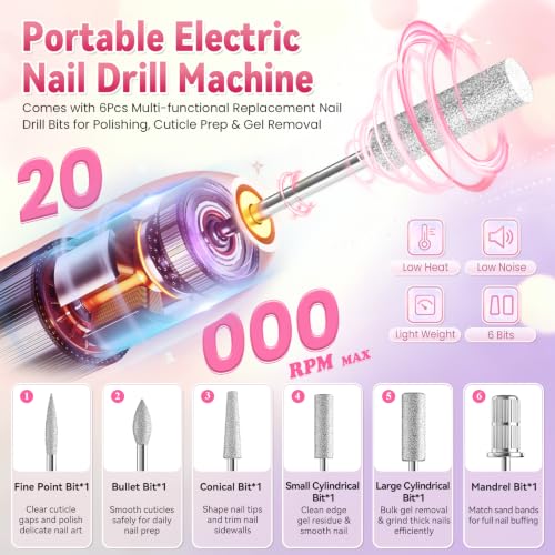 VANREESA 95-Piece Gel Nail Polish Kit with 48W UV Light and Electric Drill