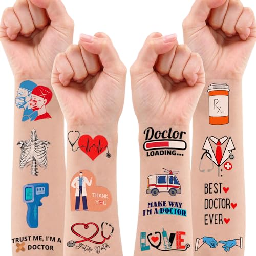 96 PCS Temporary Tattoos - Doctor & Medical Theme Party Favors