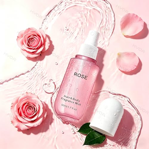 KYDA Rose Hair Perfume Mist for Women, Long-Lasting Fragrance & Hair Hydrating Spray