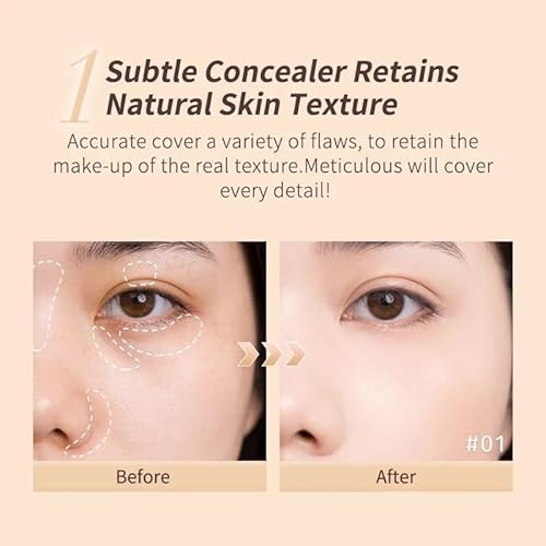 JUDYDOLL Liquid Concealer - Peach Flower Concealer Cream, Skin-Like Coverage for Dark Circles & Acne, Creamy & Lightweight Formula, Lightweight & Hydrating (02 Natural, Best for Natural Skin Tone)