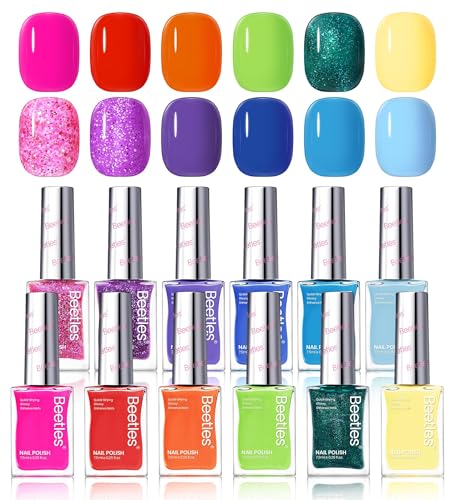 Beetle Tropical Twist Neon Nail Polish Set - 12 Quick Dry Vibrant Colors