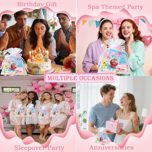 112PCS Spa Party Supplies for Women, Spa Party Favors Include Face Masks,Hand Cream,Lip Mask,Spa Headband and Foot Bath Bombs Bulk Birthday Sleepover Party Supplies for Women