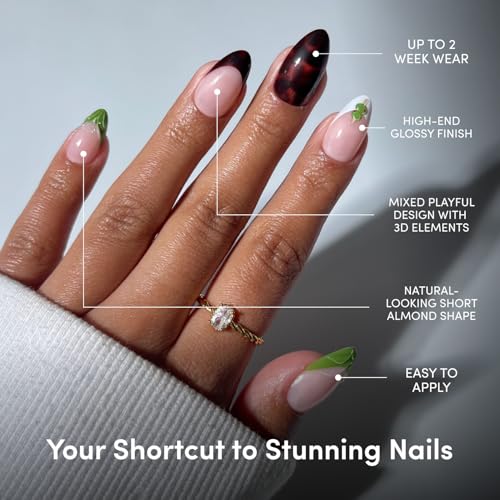 Glamnetic Press On Nails - Antipasto | Short Almond 30-Piece Kit