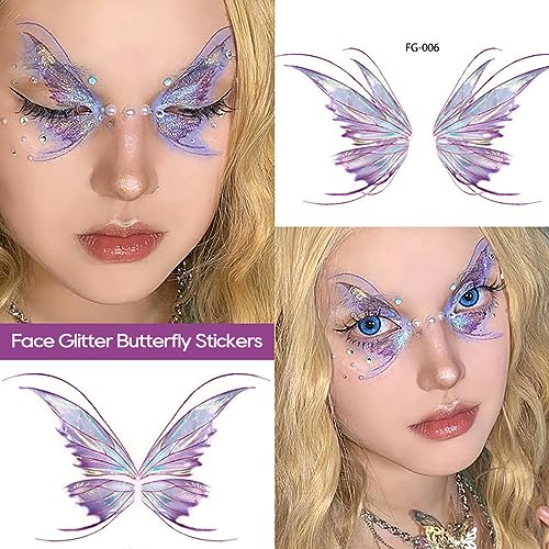 14 Sheet Glitter Butterfly Temporary Tattoos Waterproof
