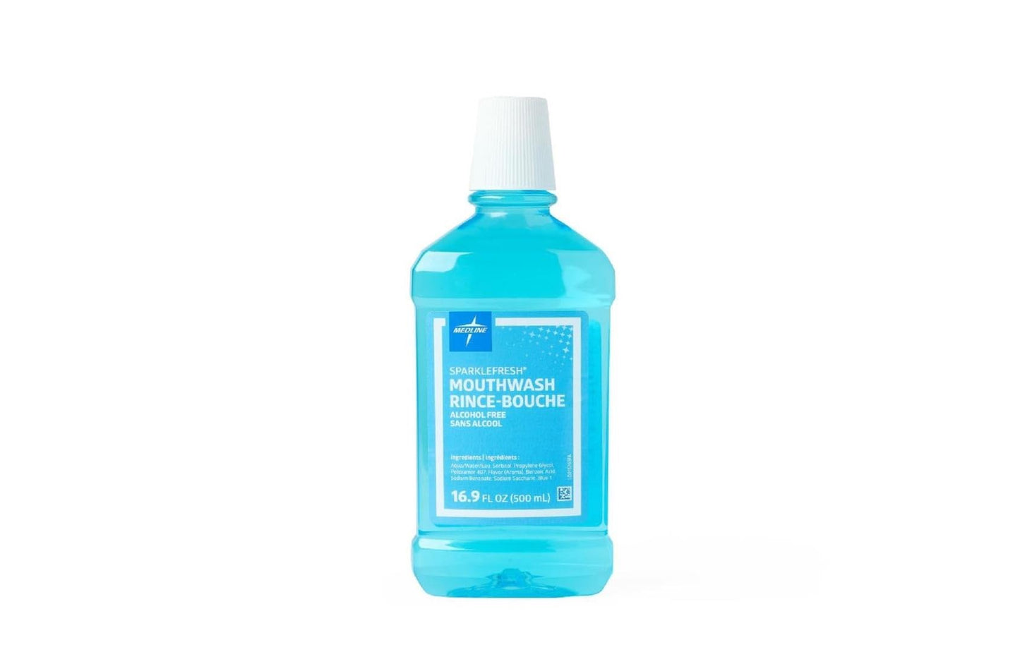 Medline SparkleFresh Alcohol-Free Mouthwash, 16-Oz Bottle (Pack of 12)