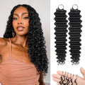 18 Inch Human Crochet Hair Extensions for Black Women - Deep Wave