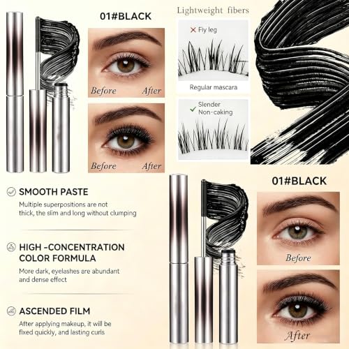 Metal Wand Waterproof Mascara | 3D Curl & Clump-Free