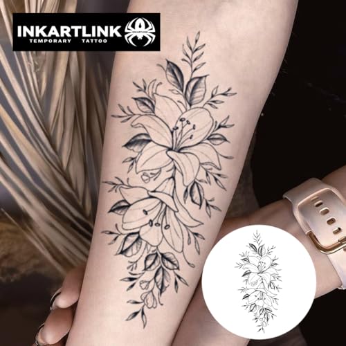 INKARTLINK Semi-Permanent Flower Tattoo 7-14 Days Waterproof