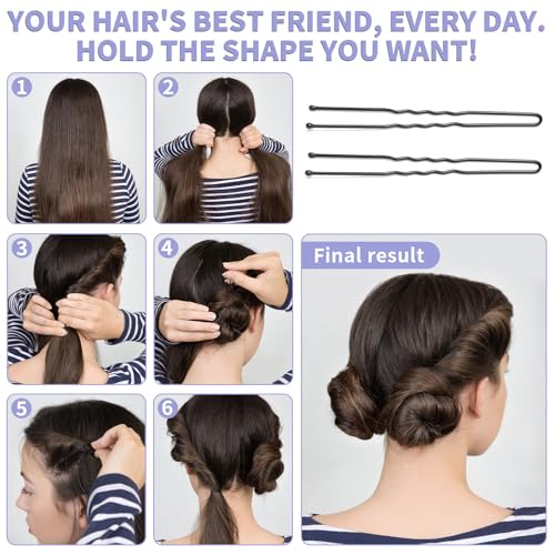 Mia Klein U Shaped Hair Pins - 250 Count for Updos & Buns