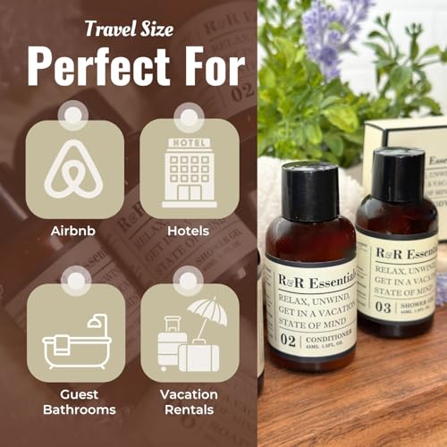 20 Sets Display Ready Hotel Bathroom Amenity Kits with Wipes - Eco-Friendly Bottles