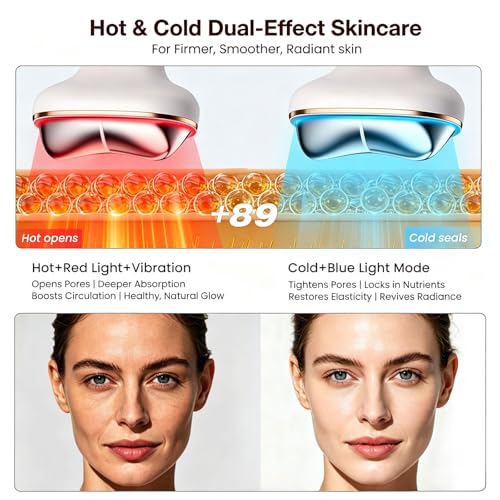 Hot Cold Gua Sha Facial Massager with 7 LED Red Light