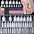 Teenitor White Press On Toenails - 240pcs 15 Sizes