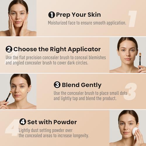 FV Liquid Matte Concealer for Dark Circles, Redness, Fine Lines and Acne, Lightweight Formula, Full Coverage, Longwear & Waterproof, Hydrating Concealer Makeup, 01 Fair