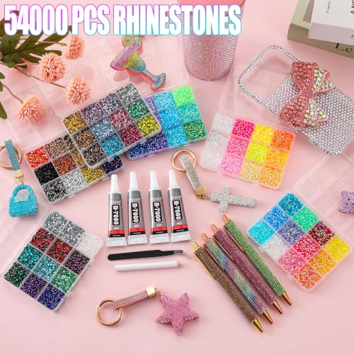 Bedazzling Kit 54000 Gems 72 Colors with B7000 Glue