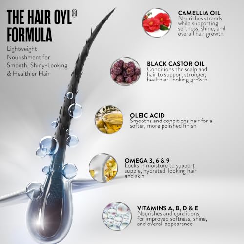 Watermans Hair Growth Oil for Dry & Frizzy Hair - Lightweight Nourishing Treatment, 60mL