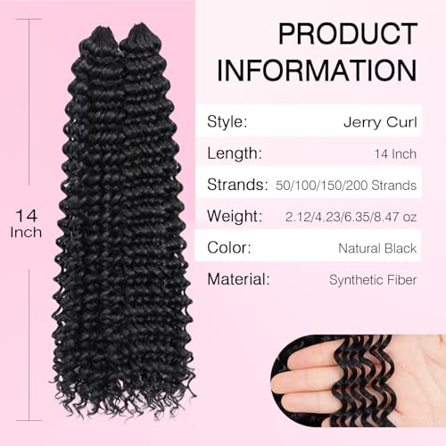 Feather Crochet Hair Extensions - 14" Hand-Tied Jerry Curl