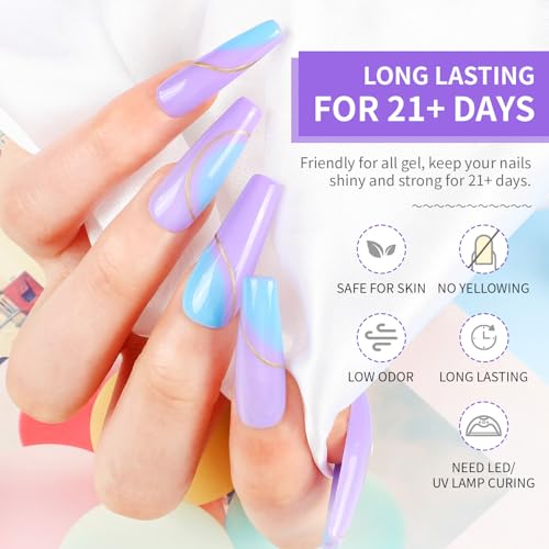 2Pcs Gel Nail Top & Base Coat Set - 10ml Long-Lasting Shine & Durability